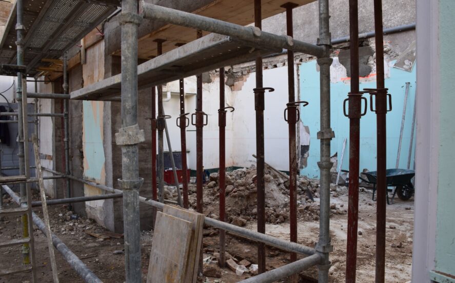 Travaux de la bibliothèque au mois d'octobre 2021