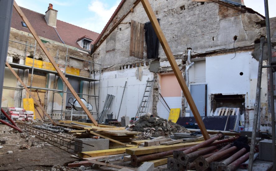Travaux de la bibliothèque au mois d'octobre 2021
