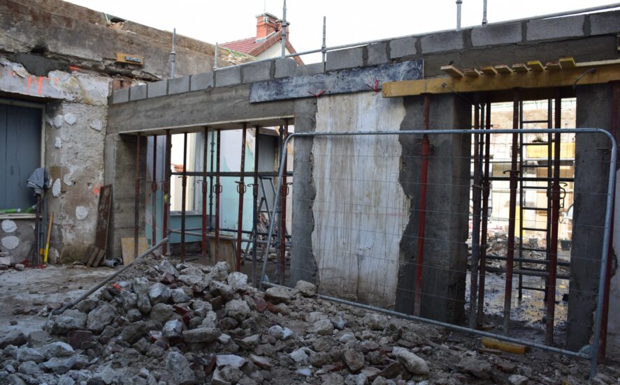 Travaux de la bibliothèque au mois d'octobre 2021