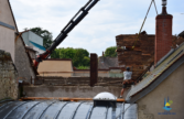 Enlèvement de la toiture du bâtiment annexe