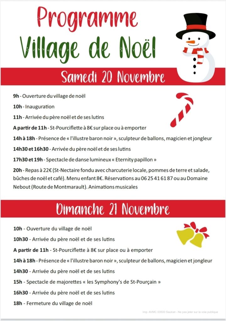 Programme village de noel