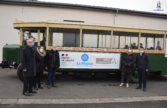 Bus Renault TN6 avec le Prefet à gauche, la présidente de la comcom et le maire, à droite claude riboulet et Christine burkhardt