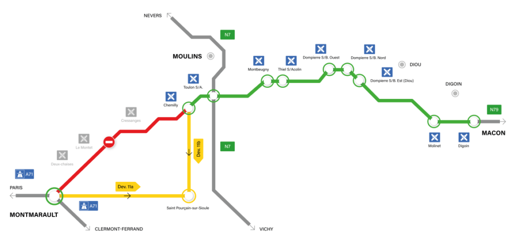 Déviation RN79 - du 24 au 28 janvier 2022