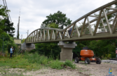 Pose de la passerelle le 25 août 2021