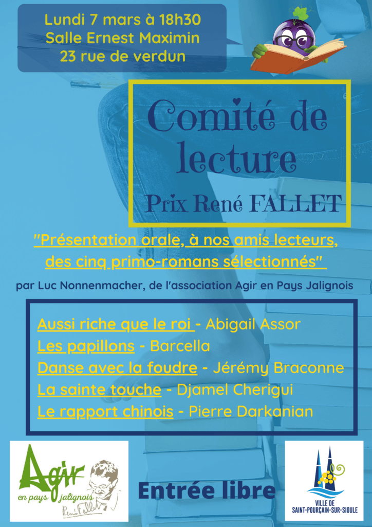 Affiche du comité de lecture du Prix René Fallet