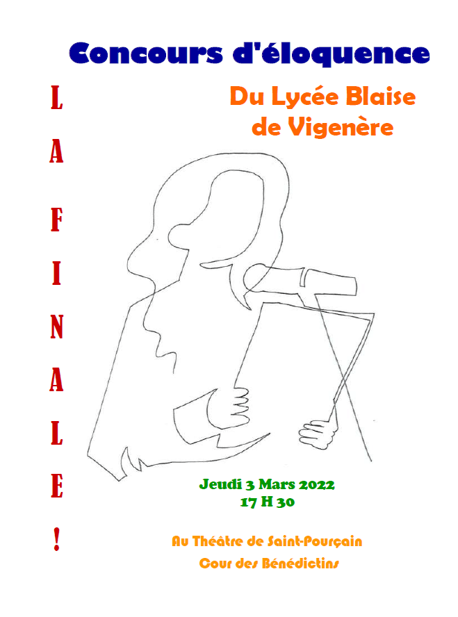 Affiche du concours d'éloquence de la cité scolaire Blaise de Vigenère