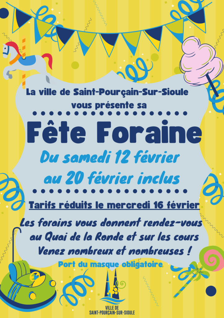 Affiche Fête foraine du 12 au 20 février 2022