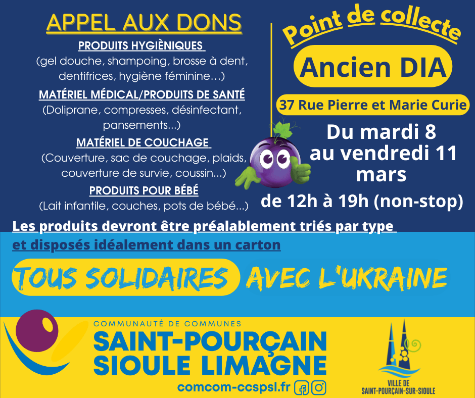 Affiche Solidarité Ukraine Collecte