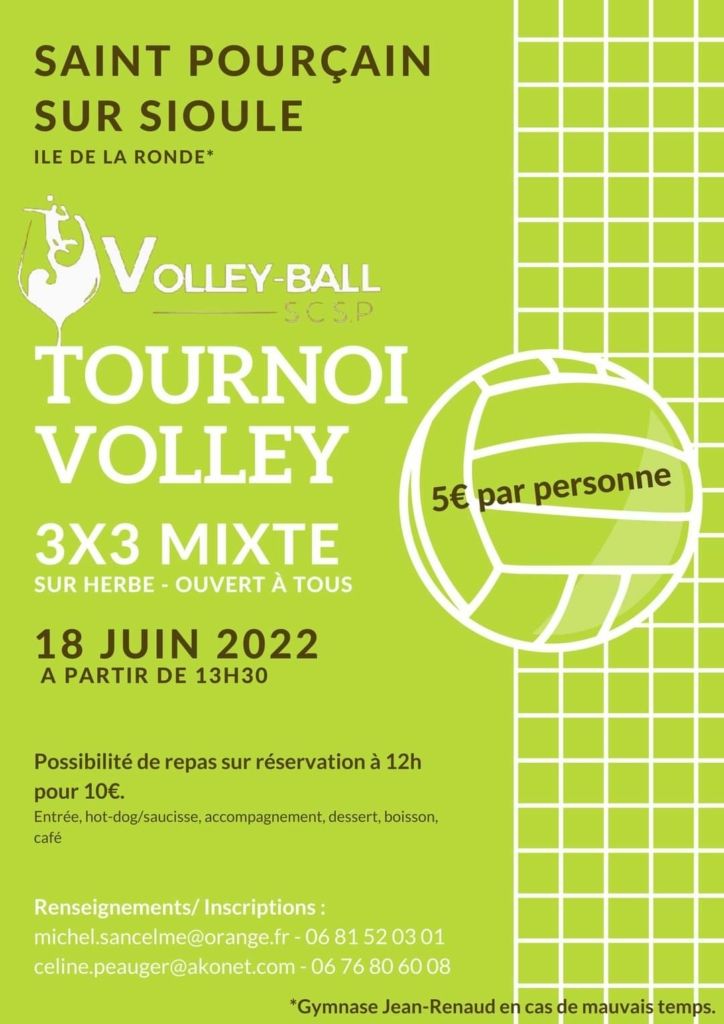 Tournoi volley le 18 juin 2022