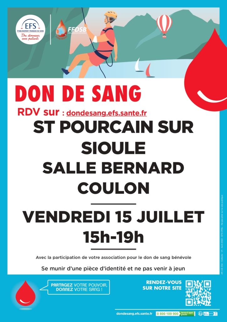 Don du sang 15 juillet