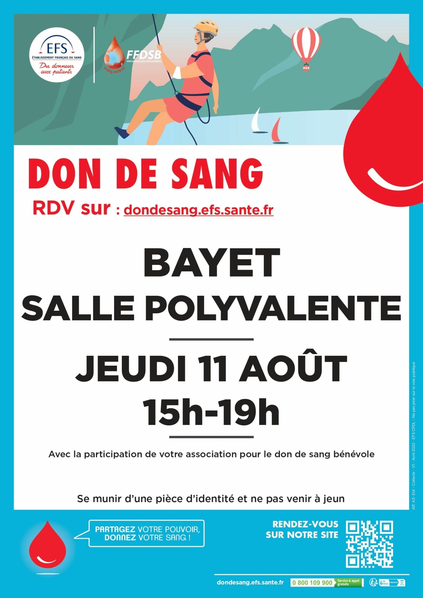 Don du sang – 11 août