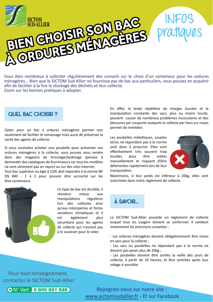 Gestion des déchets Saint-Pourçain - Infos pratiques