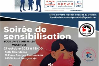 Affiche soirée de sensibilisation violences hand