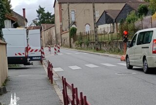 Travaux sécurité piétonne rue des fossés 28 août 2023