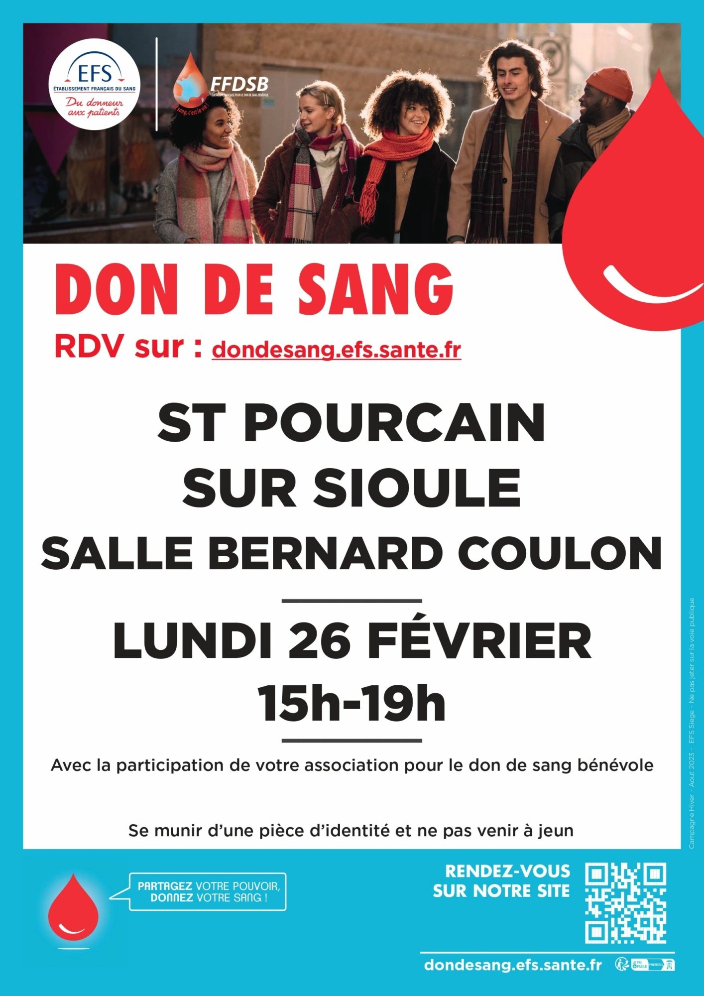 Don du sang – lundi 26 février