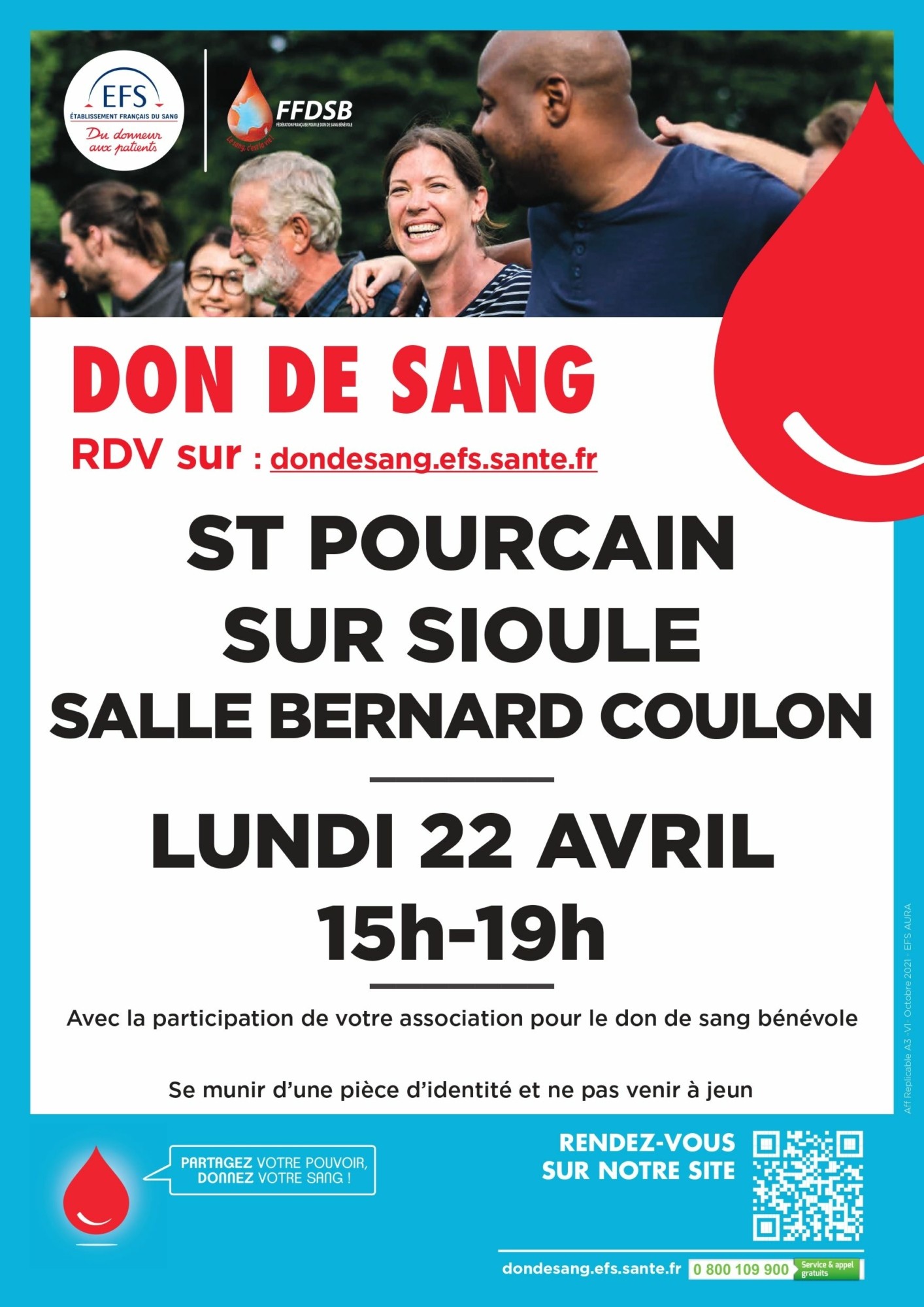 Don du sang – lundi 22 avril