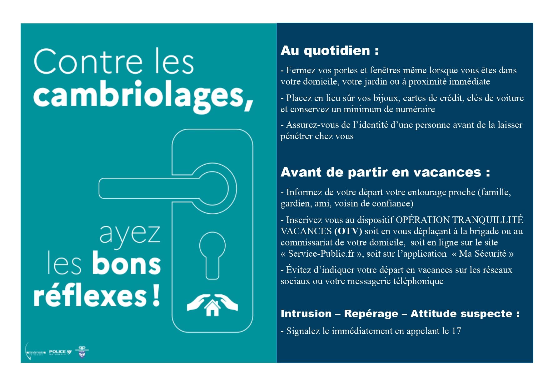 Prévention des cambriolages en été