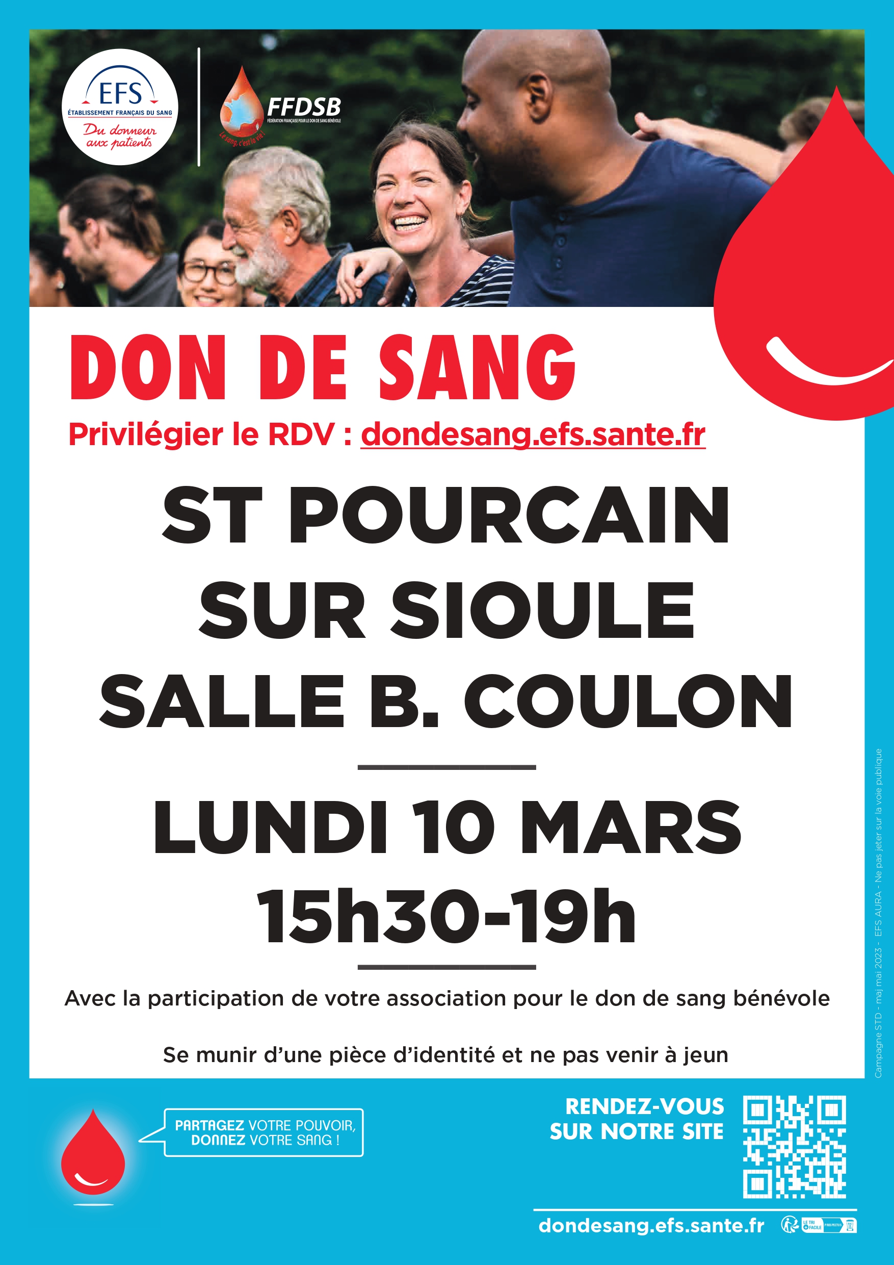 Don du sang – lundi 10 mars