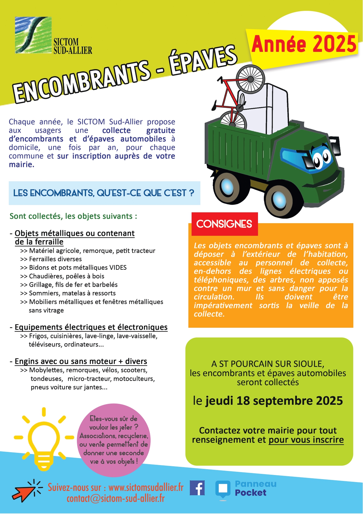 Collecte des encombrants et épaves par le SICTOM Sud-Allier