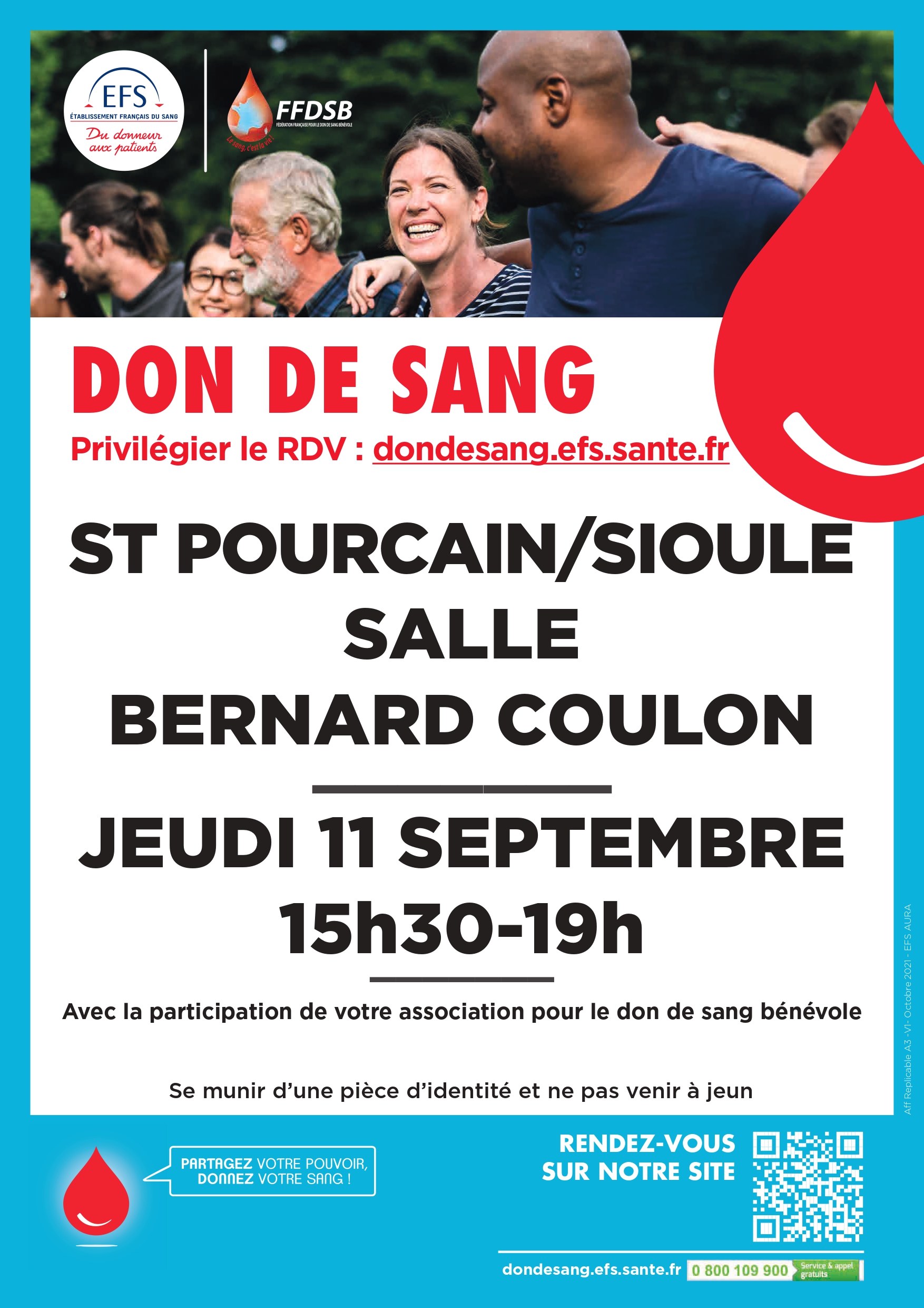 Don du sang – jeudi 11 septembre