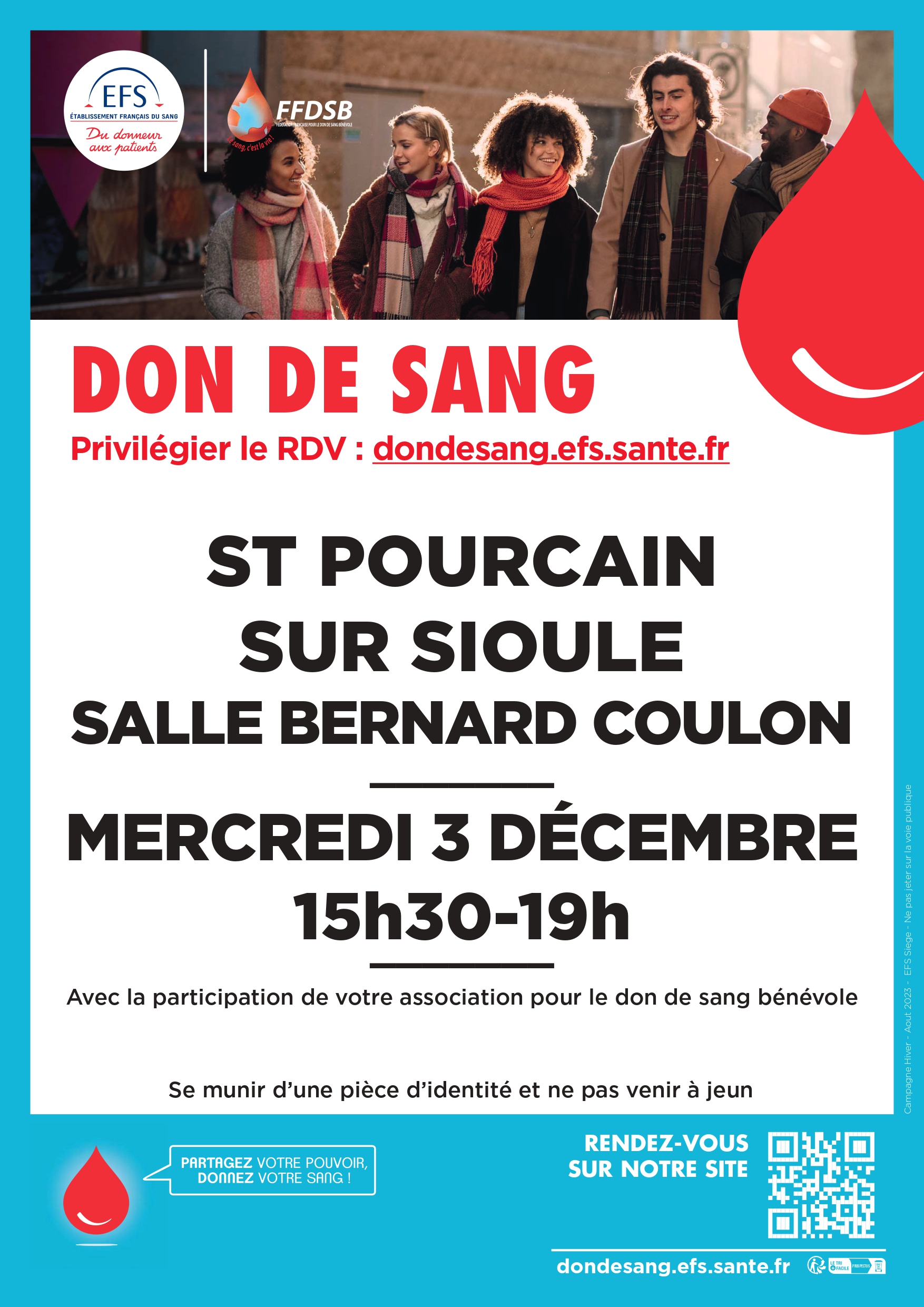 Don du sang – lundi 10 novembre
