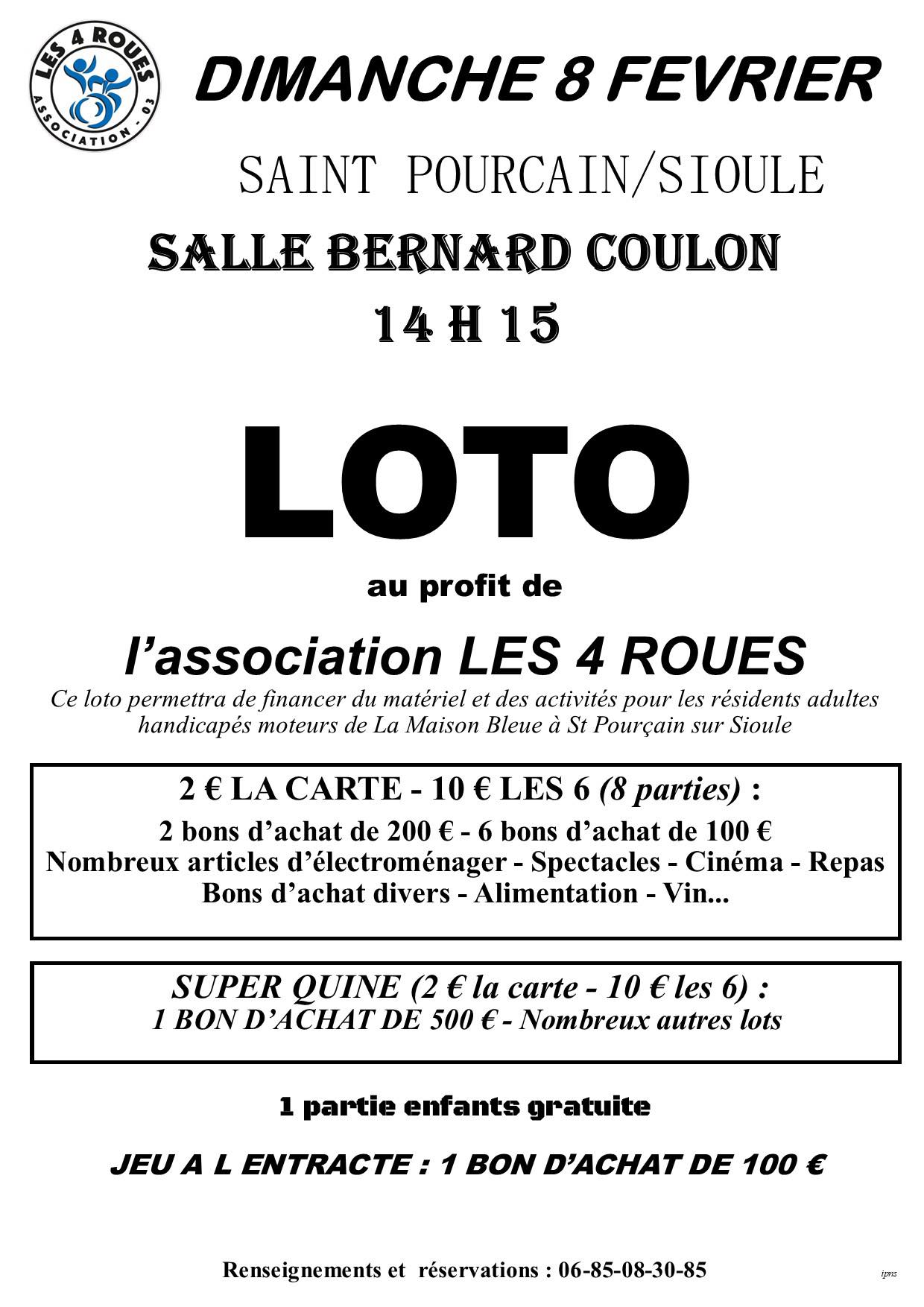 Loto de l&rsquo;association Les 4 Roues