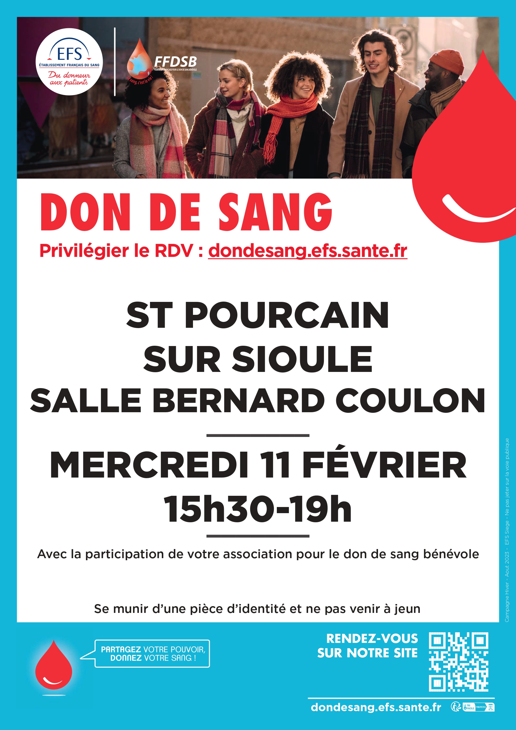 Don du sang – mercredi 11 février