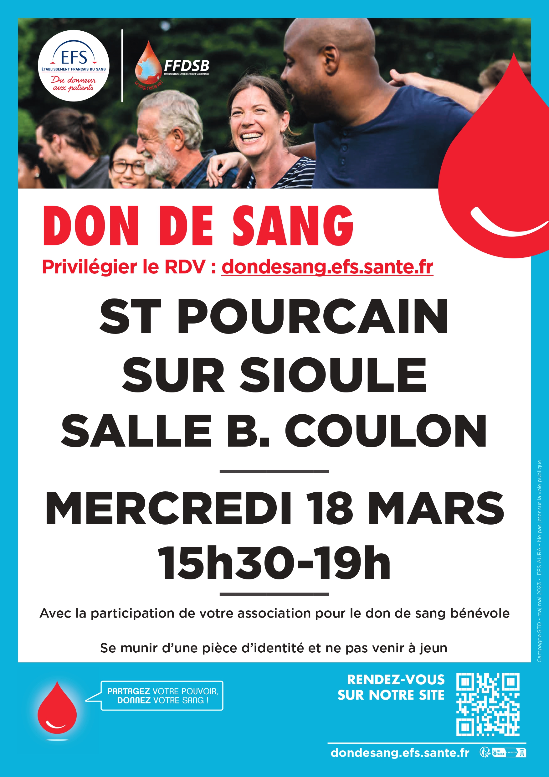 Don du sang – mercredi 18 mars