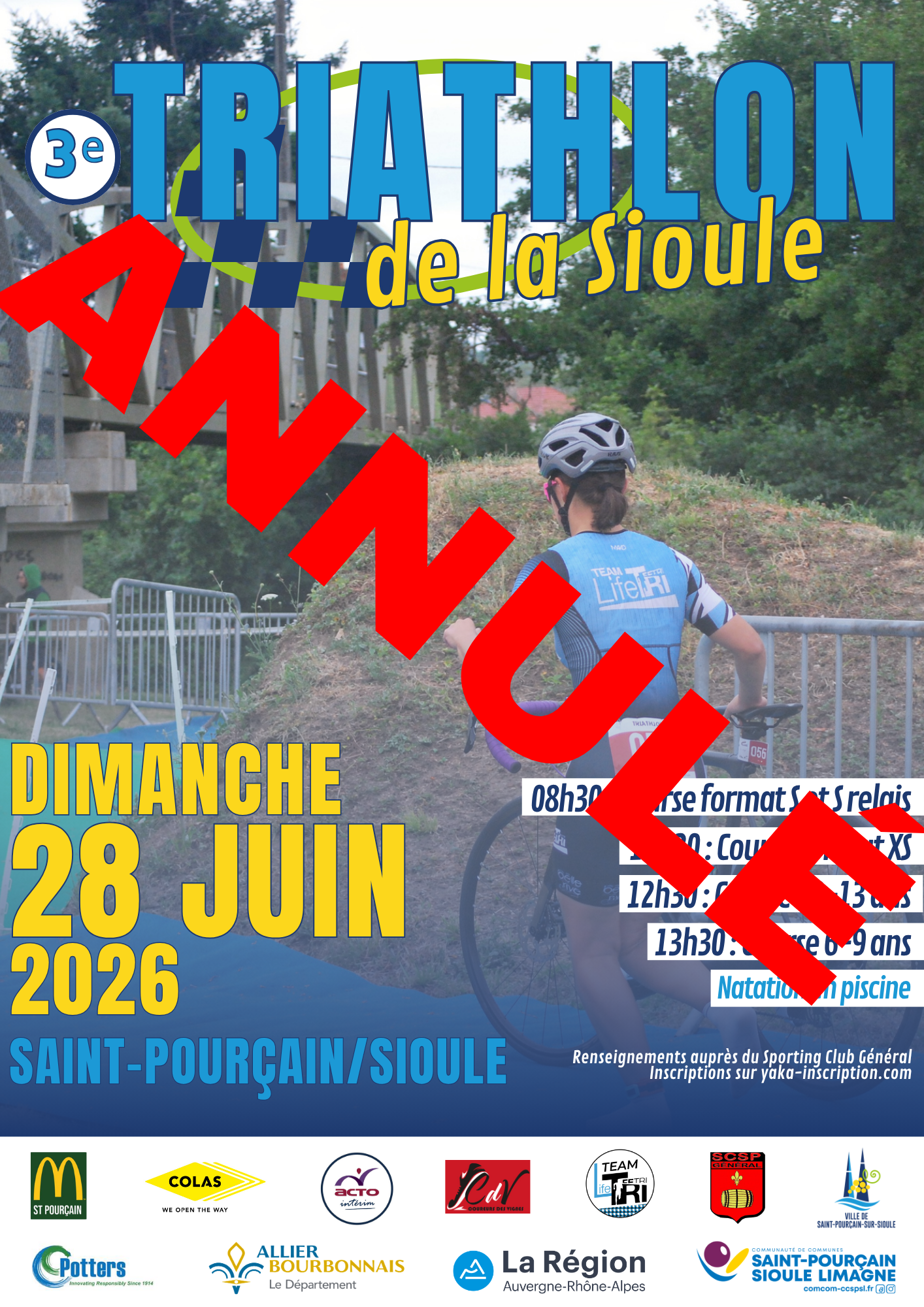 (ANNULÉ) Triathlon de la Sioule 2026