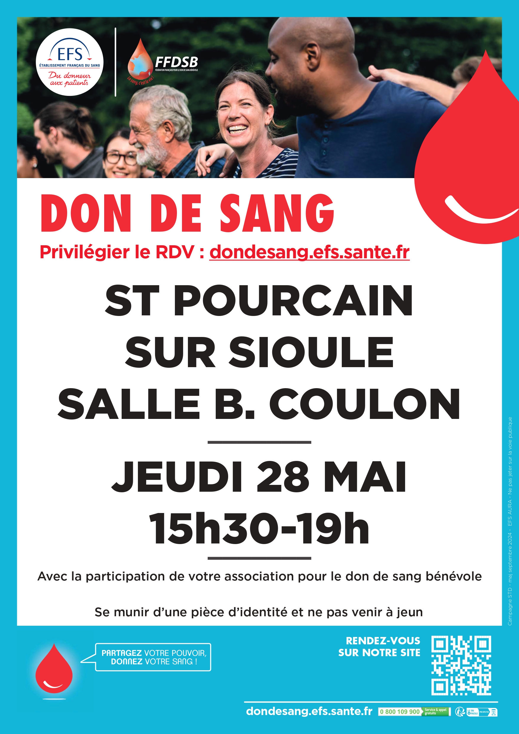 Don du sang – jeudi 28 mai